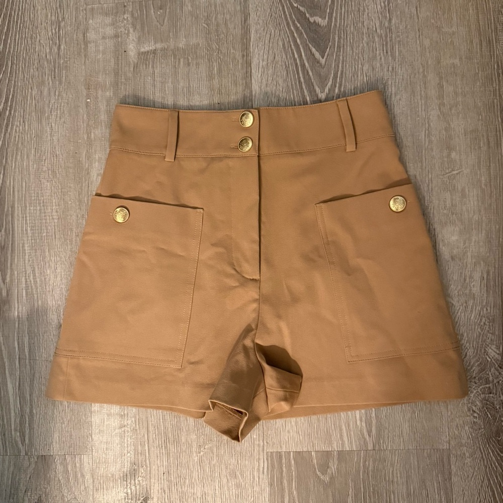 Zara High Rise Cargo Shorts - Tan